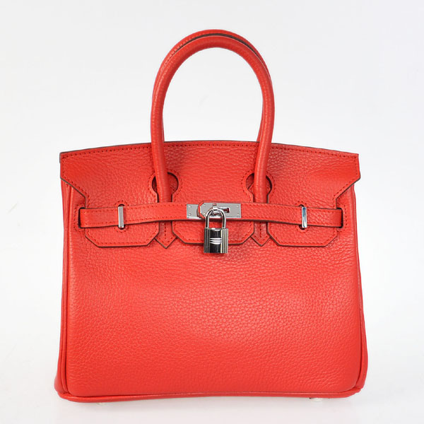 H25LSFS Hermes Birkin 25CM pelle Clemence in Flame con Silver